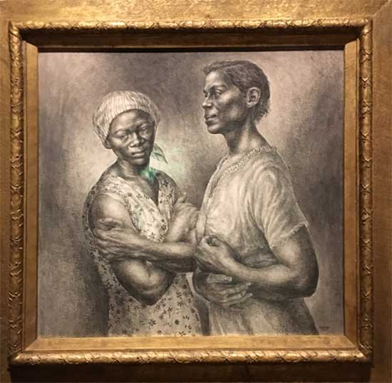 Charles White, Oh, Mary, Don't You Weep, 1954, graphite, pen, and ink on board